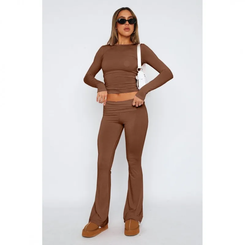 Women Pink Solid Leggings Flare Y2K Casual Joggers Trousers Pants Winter Pencil Low Waist Bodycon Bell Bottom Sweatpants
