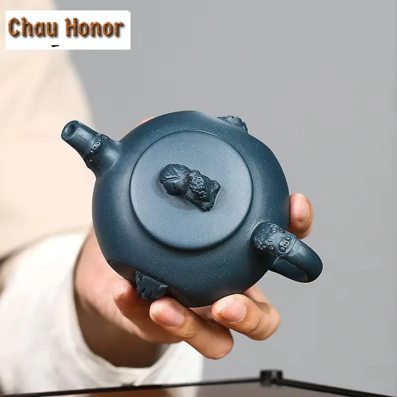 290ml Creativity Yixing Purple Clay Teapot Raw Ore Azure Mud Home Tea Pot Zisha Filter Beauty Kettle Chinese Tea Set Accessories