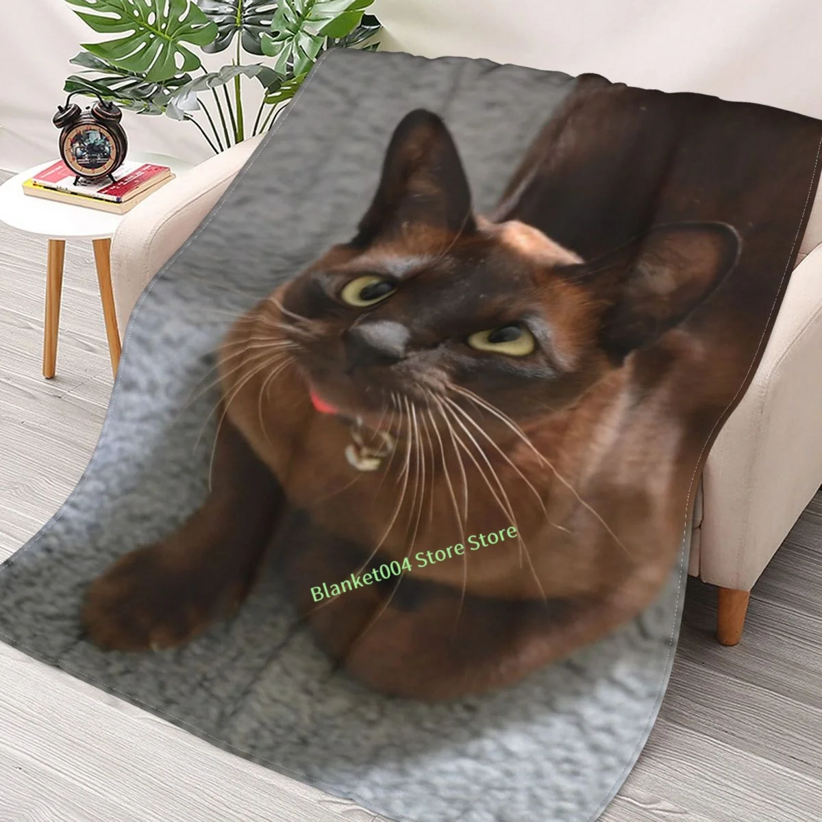 

Burmese Cat Throw Blanket 3D printed sofa bedroom decorative blanket children adult Christmas gift