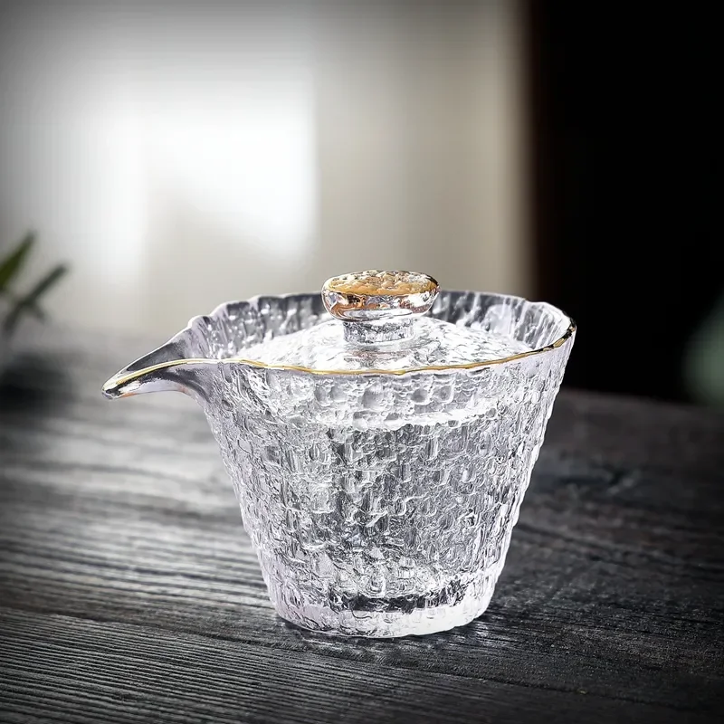Heat Resistant Glass Cover Bowl Large Tea Bowl Non Scalding Single Gaiwan Anti Scalding Tea Cup Kungfu Set Grab Teapot Set