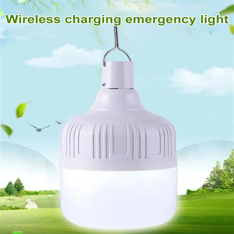 

LED USB Rechargeable Bulb Waterproof Emergency Light Outdoor Camping Camp Household Power Outage Super Bright Bulb 30/60/80/100W