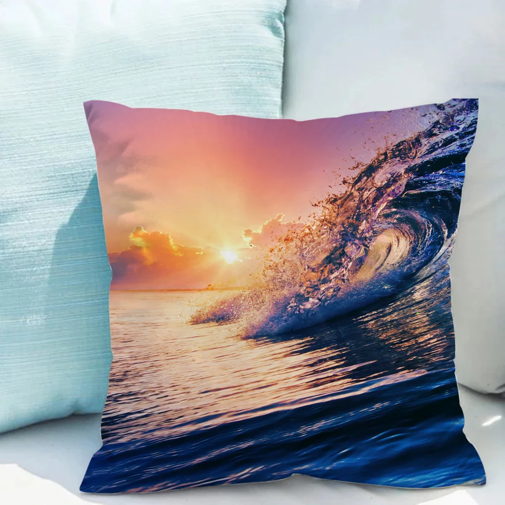 

Морские декоративные наволочки для подушек, Короткие Плюшевые осенние декоративные стулья, наволочка 40*40, дуплексный принт, диванная подушка для дома