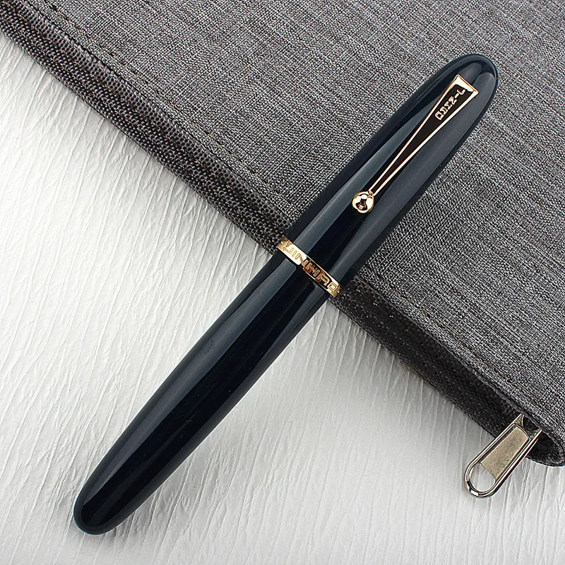 Jinhao 80 – Plua estilográfica de fibra cepillada verde oscuro, punta dorada extra fina iridio