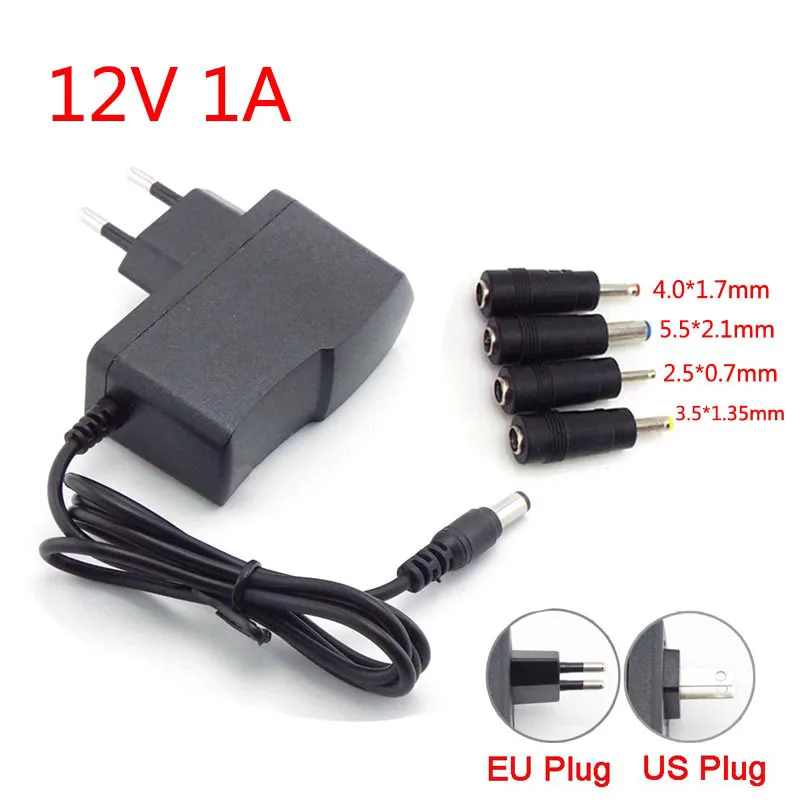 AC/DC Adapter DC 12V 1A AC 100-240V Converter Power Supply Charger US ...