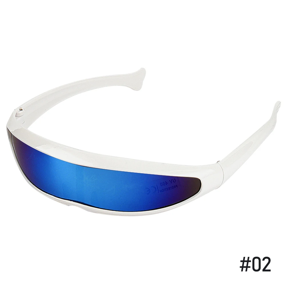 Futuristic Narrow Cyclops Visor Sunglasses Laser Eyeglasses UV400 Personality Mirrored Lens Costume Eyewear Men_voghion.com