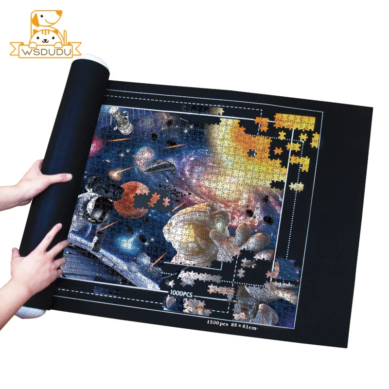 Puzzle Storage Mat 26x46 Inches Felt Holds 1500 Pieces with Pump Portable Organizer Large Jigsaw Toy Accessory Adults Kids Gift jigsaw puzzles