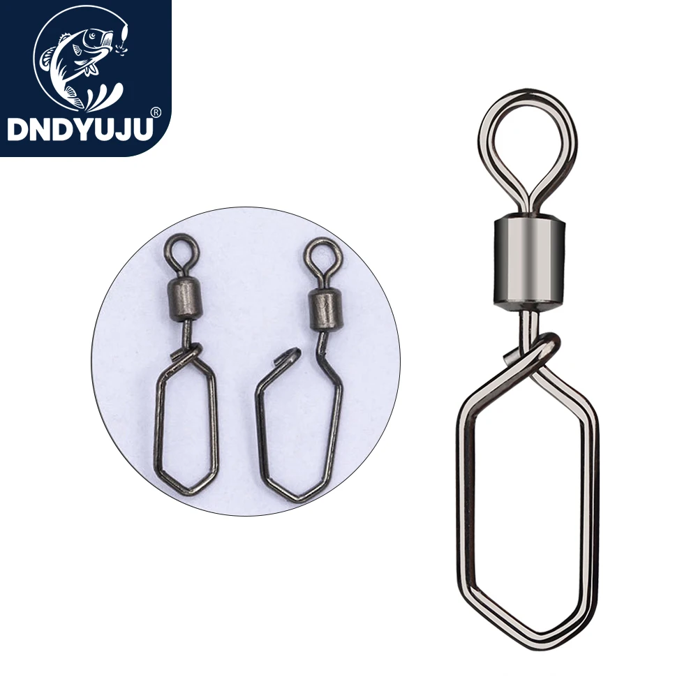 Dndyuju Fishing Hook Snap Stainless Steel Rings Fishing Rolling Swivel