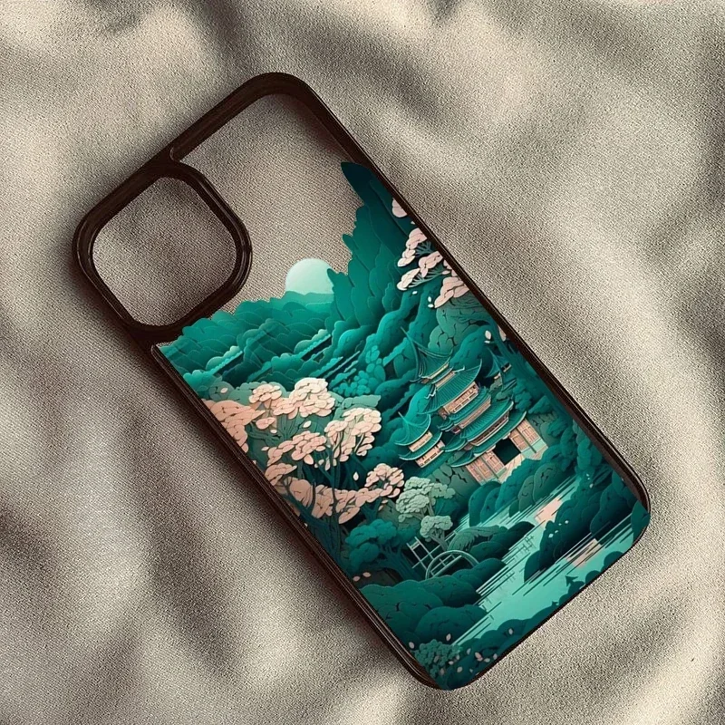 Anime Landscape Shockproof Clear Phone Case - Wave Scenery Design