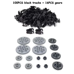 Set of 100 Building Block Link Chains for Creative Construction (Black kit)