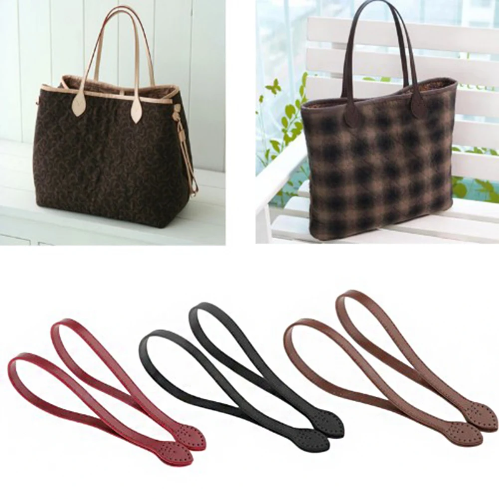 Set of 2 PU Leather Bag Straps - 60cm Replacement Handles for DIY Handbag Crafting and Accessories