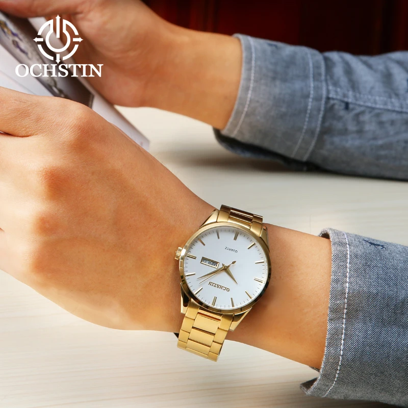 OCHSTIN Men's Gentle Series 2024 New Leisure Fashion Imported Multi functional Quartz Movement Watch Men's Quartz Watch