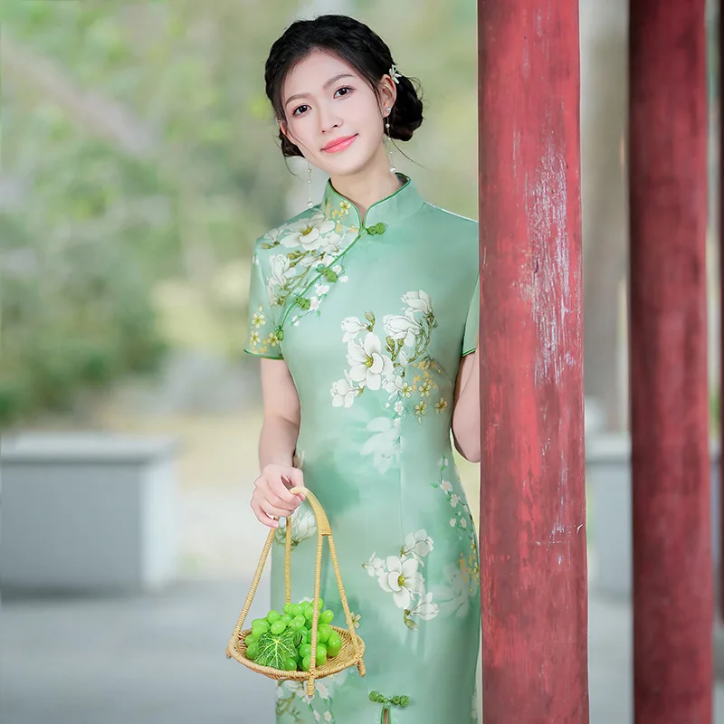 2023 Summer Improved Daily Short Sexy Cheongsam Small Skirt Banquet Performances Evening Dress Chinese Style Qipao for Women