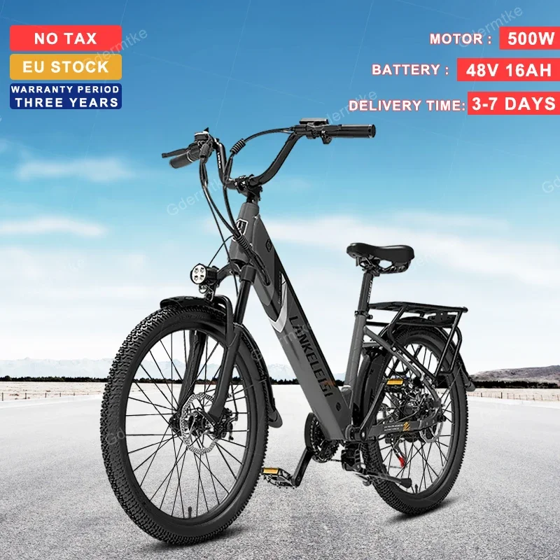 Eu Stock 500W Potente Motore Mountain Bike Elettrica Bici Elettrica Da Neve Da 24 Pollici 48 V16Ah Batteria Al Litio Durata 60Km City E Bike