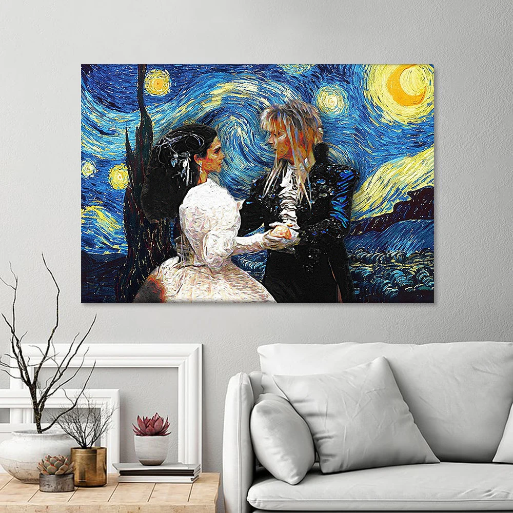 

Starry Night Lovers by Vincent Van Gogh Famous Artist Art Print Wall Picture Canvas Oil Painting Home Wall Decor