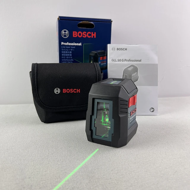 Bosch-Nivel láser GLL50G, herramienta de medición Horizontal y Vertical, 2  líneas, alta precisión, luz verde