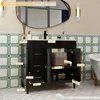 36" Bathroom Vanity with Sink Combo,Painted Bathroom Storage Cabinet with Cylindrical Feet, Mirror is NOT Included, Black 2