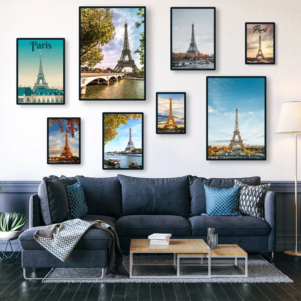 

Paris Tower Landscape Various Seasons Angle Home Living Room Bedroom Poster Wall Decoration Mural Photo HD Print Canvas Painting
