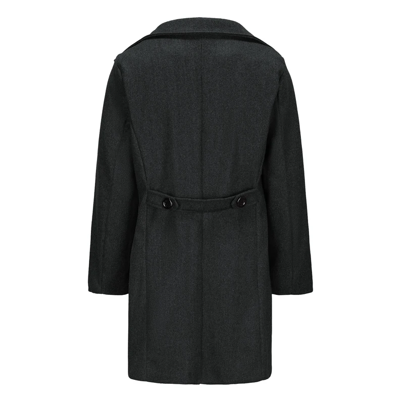 Classic Wool Blend Peacoat with Notched Lapel and Button Closure for Men s Winter Fashion Outerwear Warm Overcoat Coat