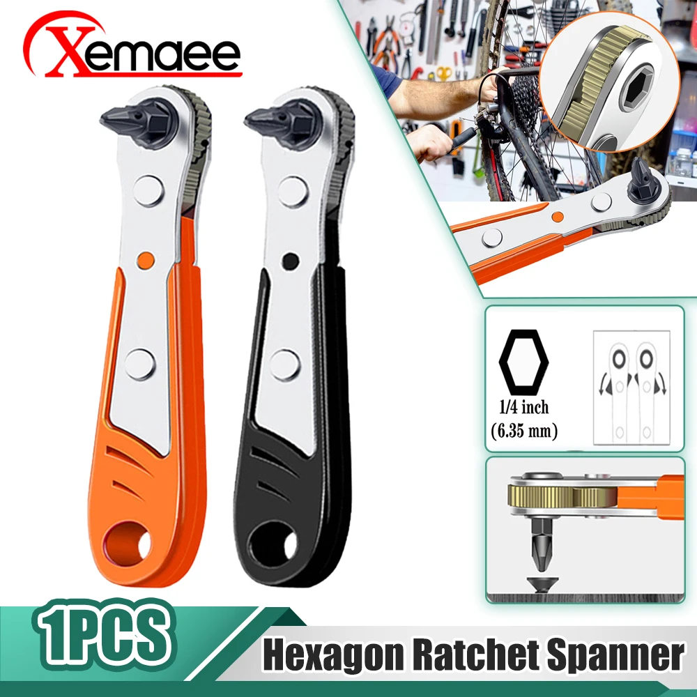 

Hexagon Ratchet Spanner 1/4 Inch Mini Hex Quick Release Socket Tools Household Handle Repair Wrench Screwdriver Drill Bits Tools