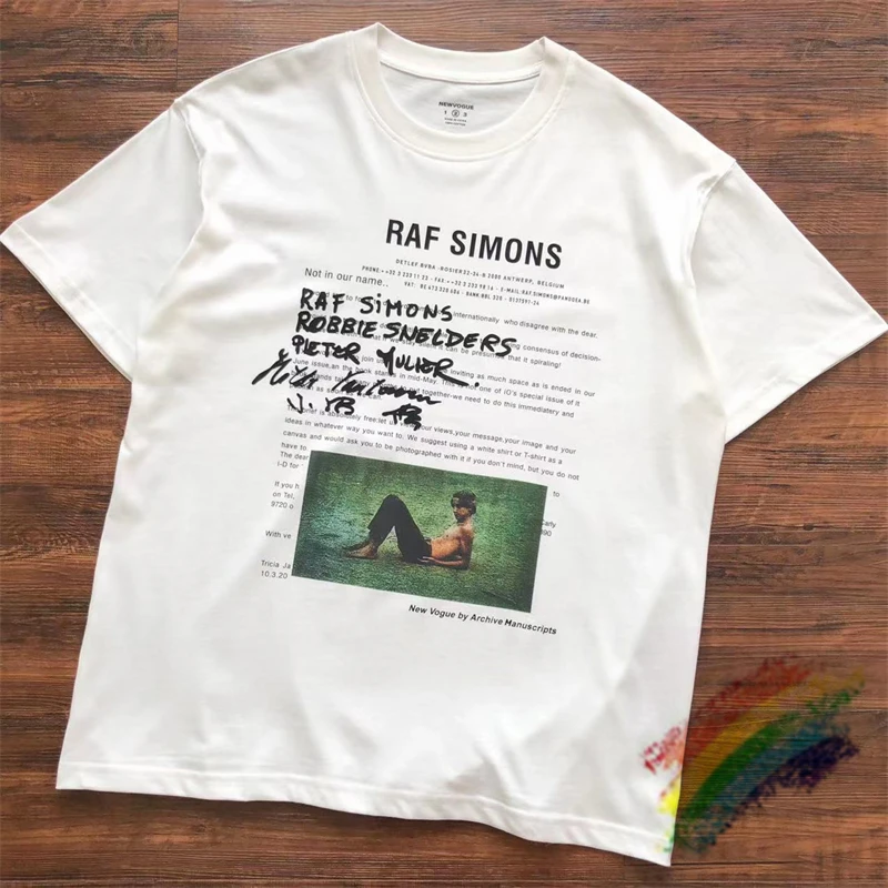 2024Ss Raf Simons T Shirt Uomo Donna 1:1 T-Shirt Bianca Top Stile Estivo Di Migliore Qualità