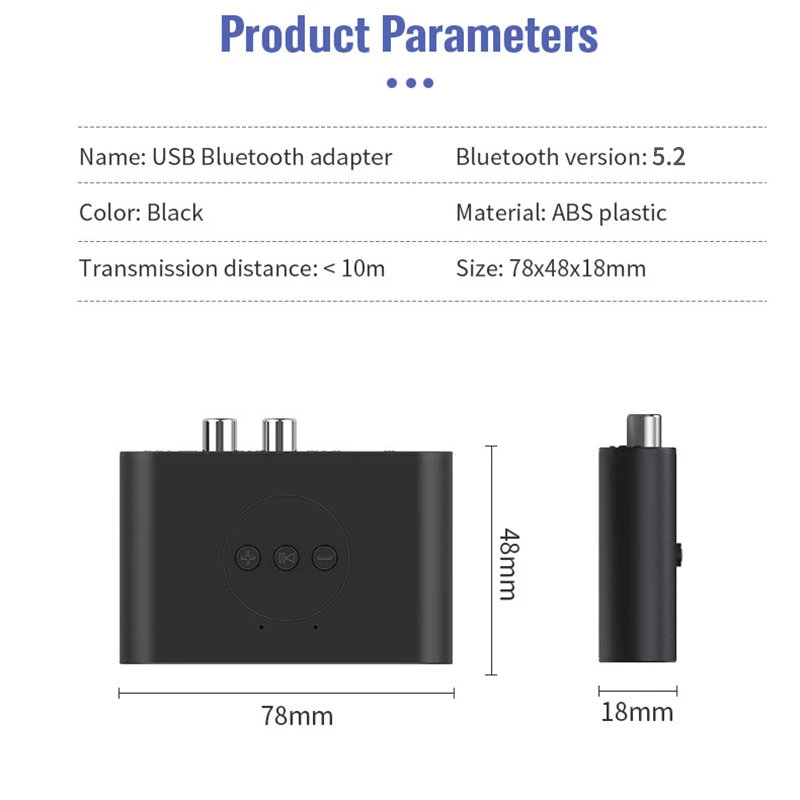 Bluetooth Audio Receiver 5.2 NFC U Disk 3.5mm AUX RCA USB Stereo Music Wireless Adapter With Mic For Car Kit Speaker Amplifier