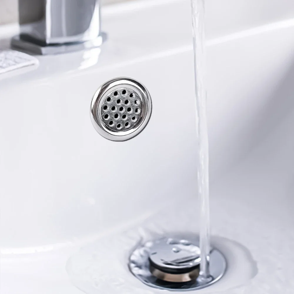 Sink Overflow Cover Basin Drain Ring Sink Overflow Ring Drain Cover Replacement Home Bathroom Kitchen Sink Wash Basin Trim Overflow Cover Hole Insert Round Caps