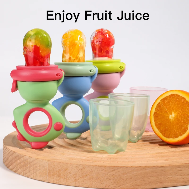 Rotating Push-type Food Grade Silicone Fruit and Vegetable Feeder For Infants Dinosaur Shape Toddlers Supplementary Food