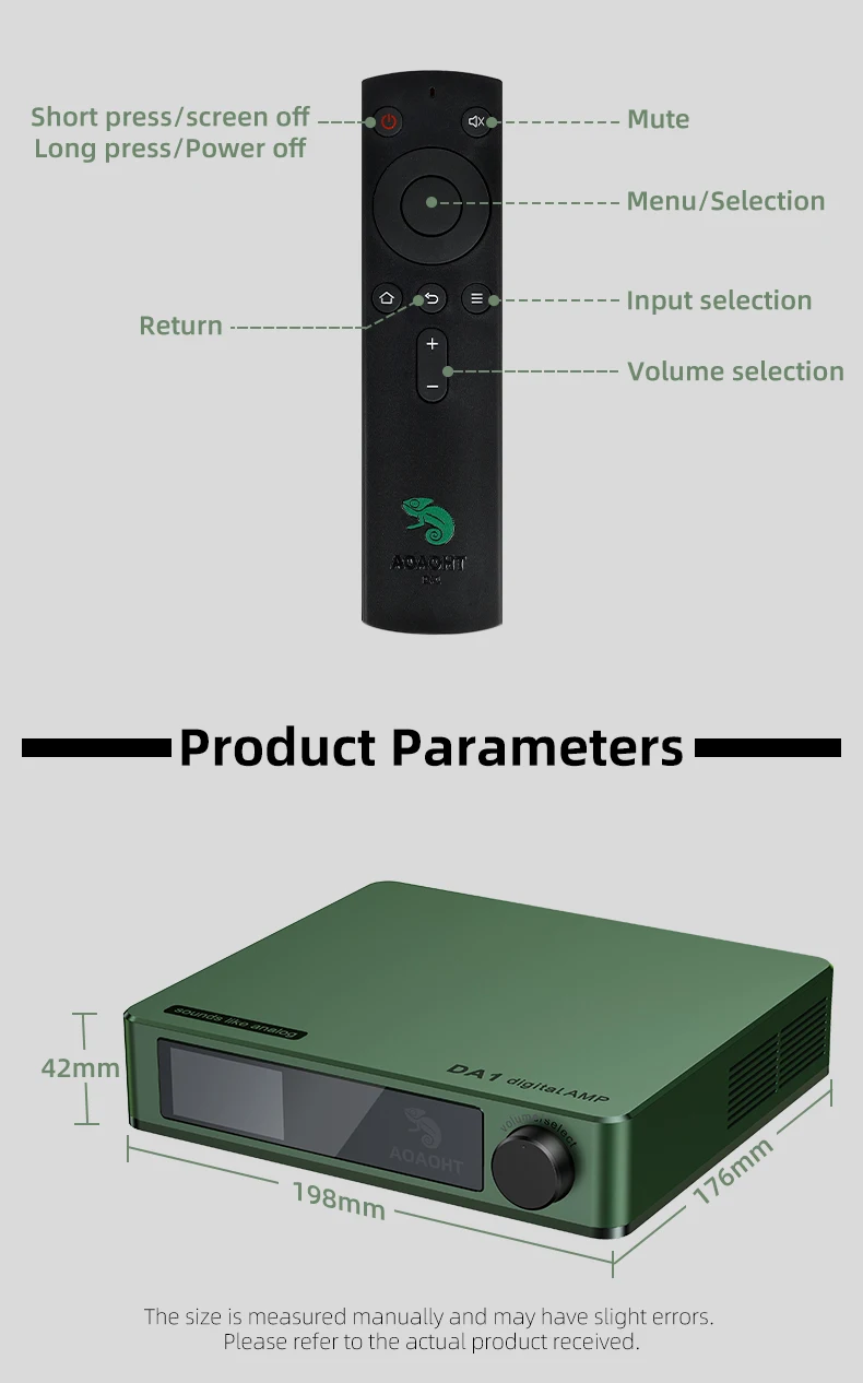 Analog HIFI pure digital power amplifier AOAOHT DA1，It can