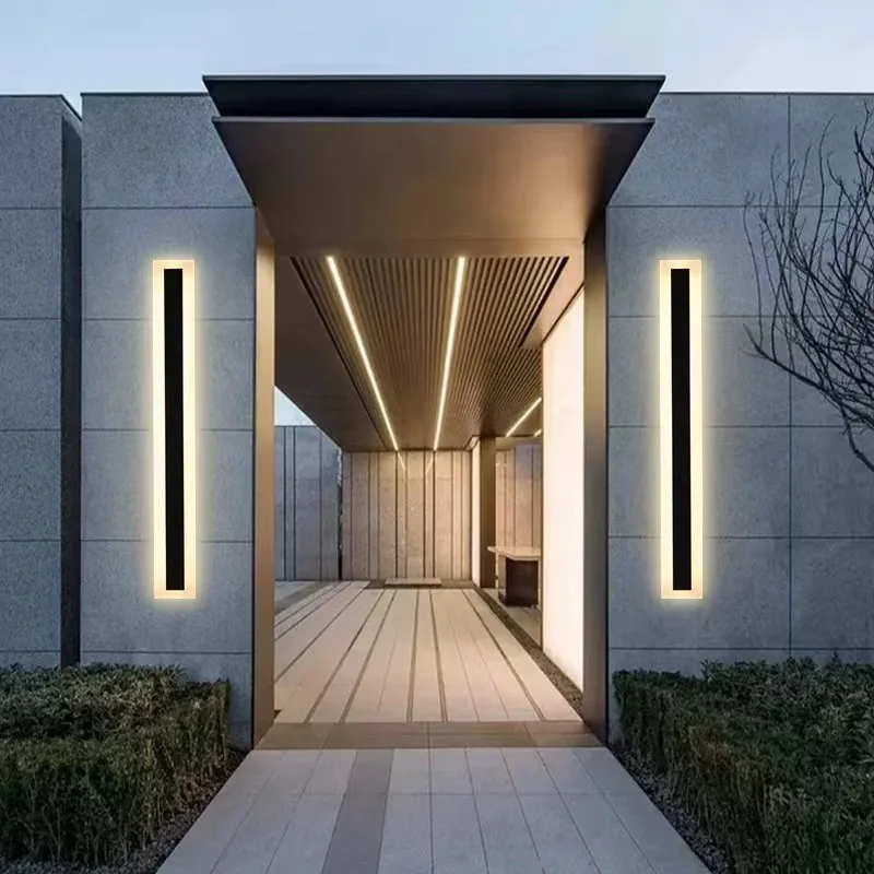 

Outdoor wall lamp strip waterproof led modern minimalist villa courtyard landscape lamp garden minimalist acrylic