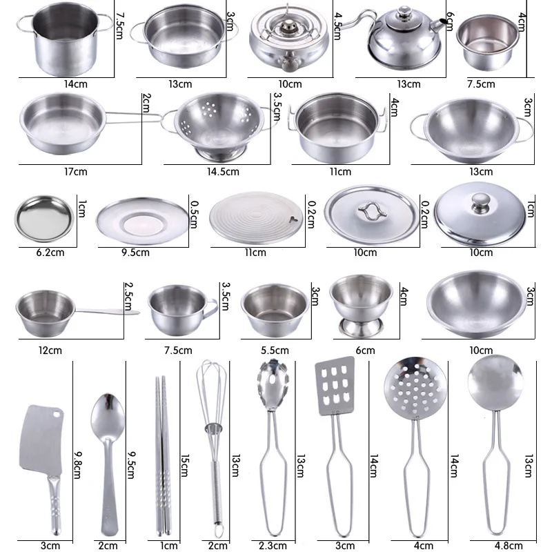 Stainless Steel Miniature Kitchen Set For Kids Includes Cooking Utensils,  Pots, And Pans Perfect For Simulation Play House Toys LJ201211 From Cong05,  $18.19