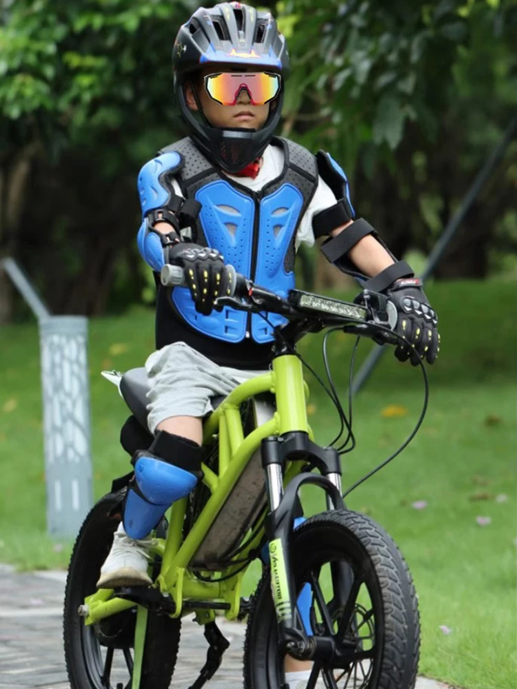Boys Girls Full Body Skating Skiing Armor Child Kids Youth Motocross Downhill Vest Armor Jacket Chest Spine Knee Elbow Guard Pad