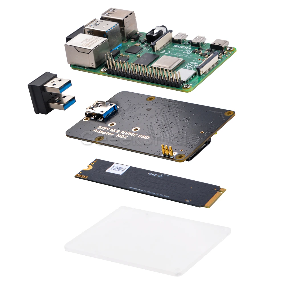GeeekPi N06 M.2 NVME SSD Adapter Für Raspberry Pi 5 - Einfach Draufstecken Und Loslegen!