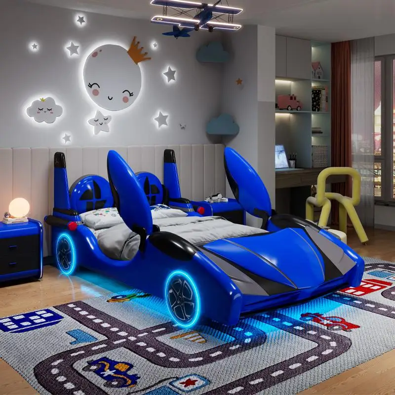 Letto Bambino BATCAR A Forma Di Auto - Con Materasso E Rete 160x80 Cm - Foto 10