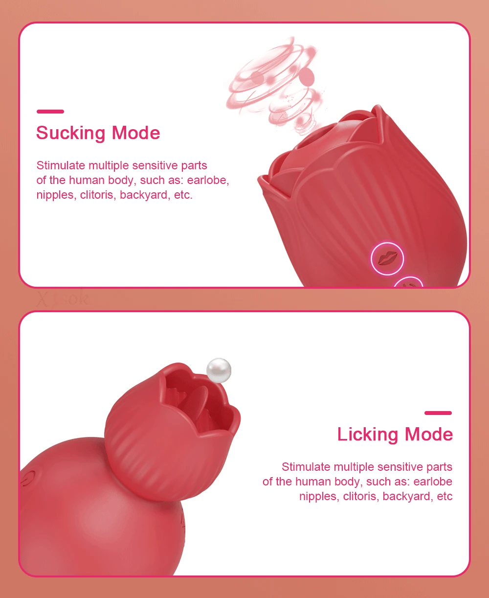 Rose Sucking Vibrator for Women Clitoral Stimulator Tongue Licking Oral Nipple Sucker Powerful Vacuum Vibration Adult Sex Toys