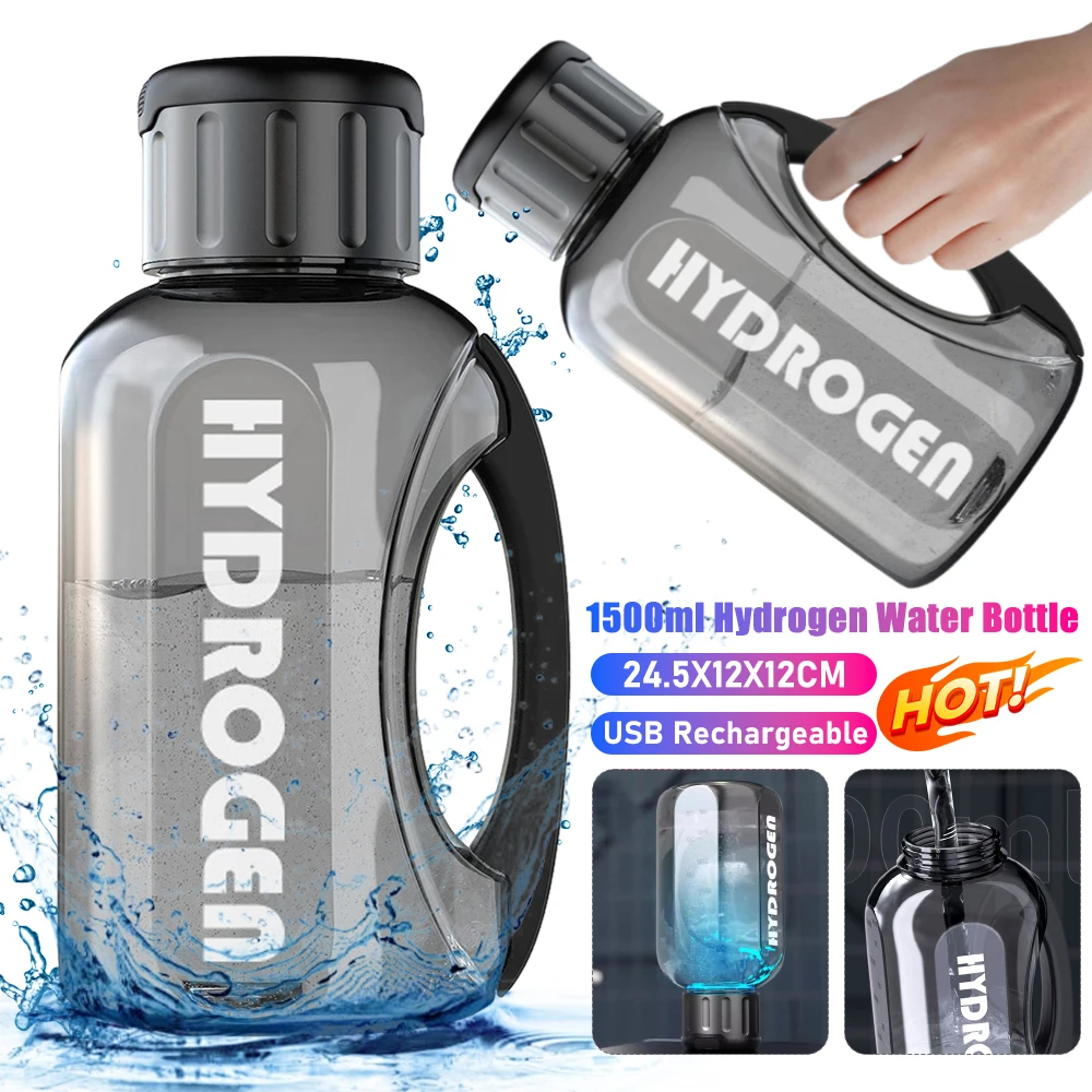 1500ml Hydrogen Water Bottle Large Capacity Sports Water Bottle USB Rechargeable Rich Molecular Hydrogen Generator