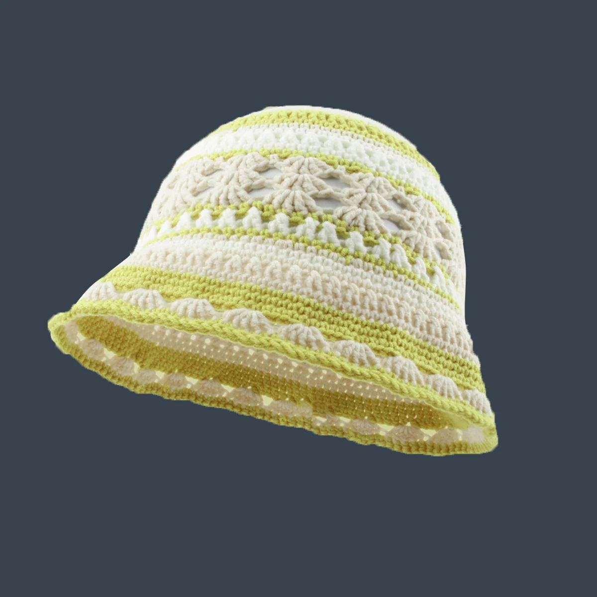 Women Crochet Bucket hat  Handmade  Summer Knit Hat Striped Beanie  Beach hat woman  designer luxury 5