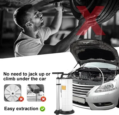9L Fluid Extractor Manual Hand-Operated Car Brake Oil Changer with Hose Vacuum Fluid Oil Pump for Car Accessories