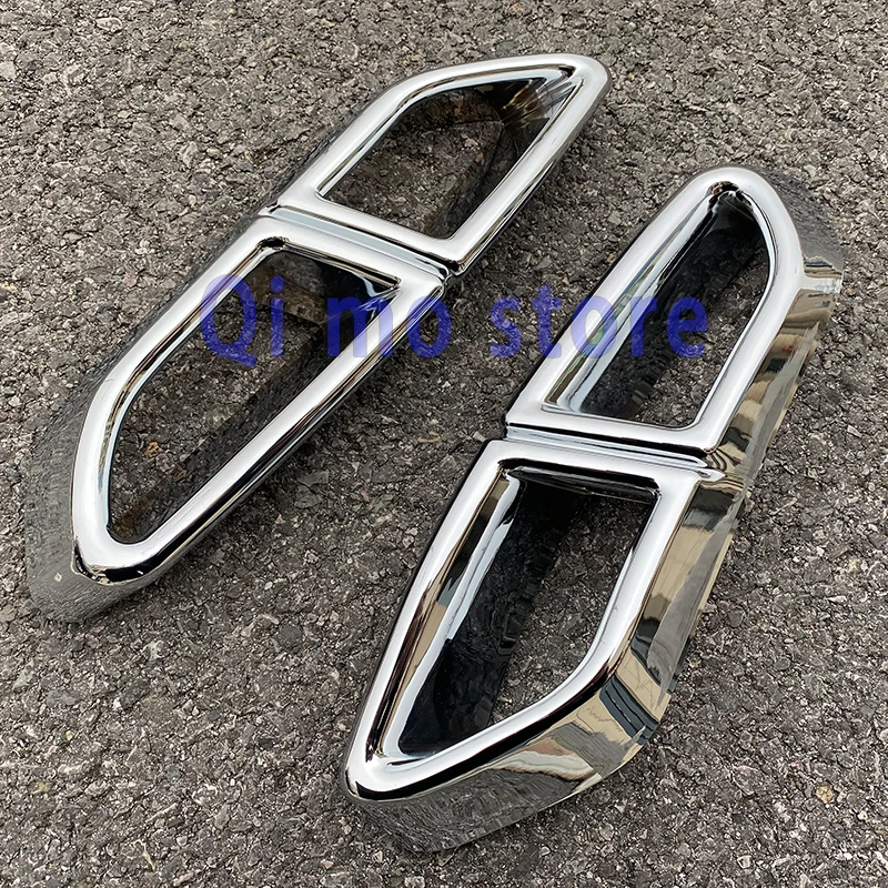 Car Exhaust Cover For VW Passat B8 Variant 2015 Rline Rear Exhaust Modification Four Holes Chrome Exhaust Diffuser Frame Matte Black body Kit