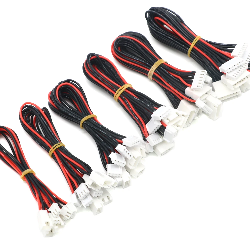 5pcs/lot JSTXH 1S 2S 3S 4S 5S 6S 20cm 22AWG Lipo Balance Wire Extension Charged Cable Lead Cord