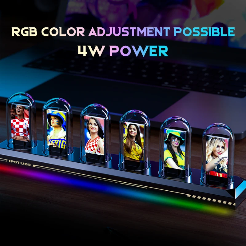 Glowing Nixie Tube Clock RGB Desktop Lamp Digital Clock RGB Luminous base B2  