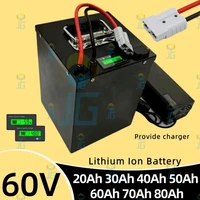 Batterie Lithium-Ion 60V 20Ah 30Ah 40Ah 50Ah 60Ah 70Ah 80Ah 2KW 4KW 3KW 5KW pour camping-car 3000w moto + chargeur 1