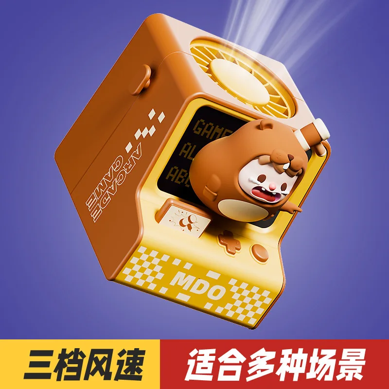 Mini Fan Cartoon halterneck fan USB charging lazy fan portable handheld outdoor mini bladeless small fan 2
