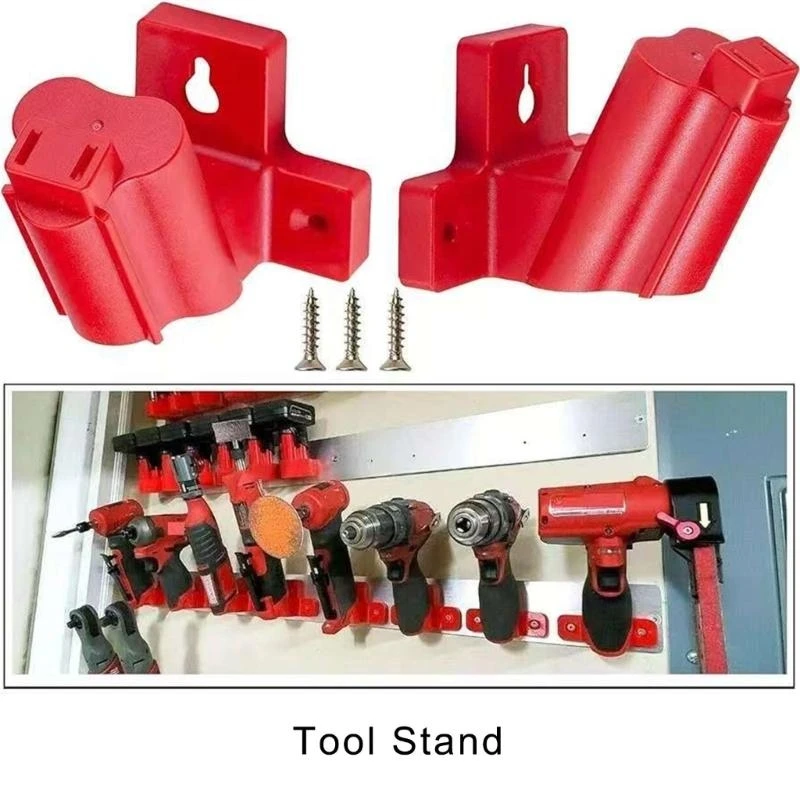 L1EE 4/8Pcs Tool Holder with Angled Designs Wall Mount Electric Battery Tool Rack for Easy Installation and Space Saving