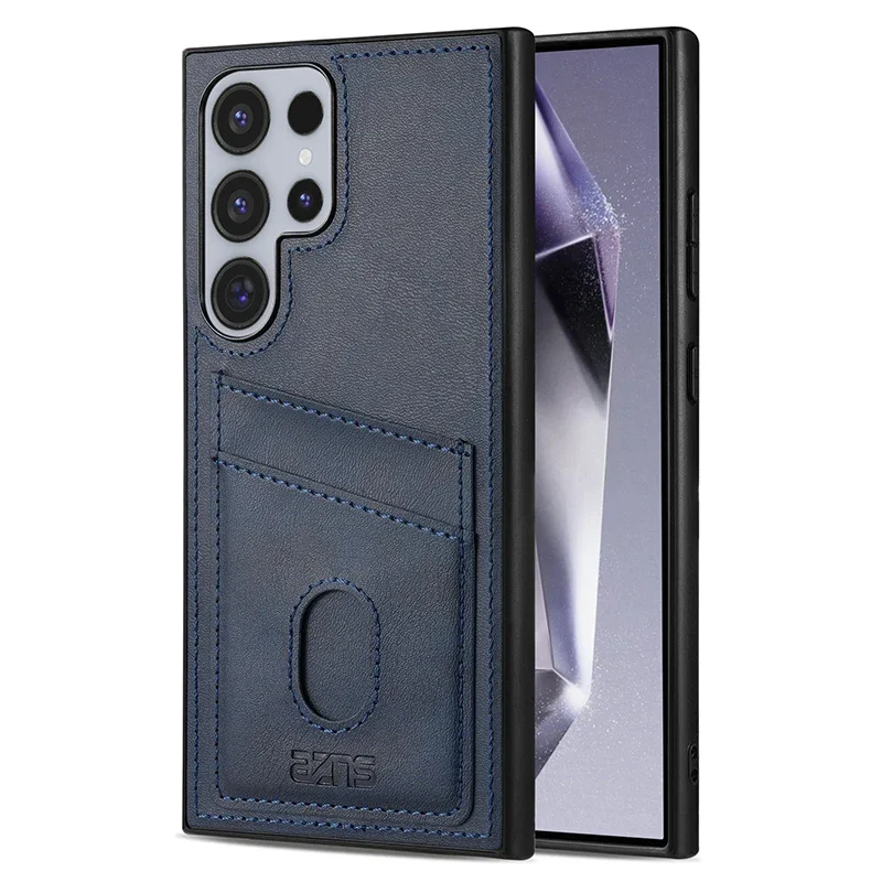 Vertical Card Slot Wallet Leather Case - Shockproof Cover