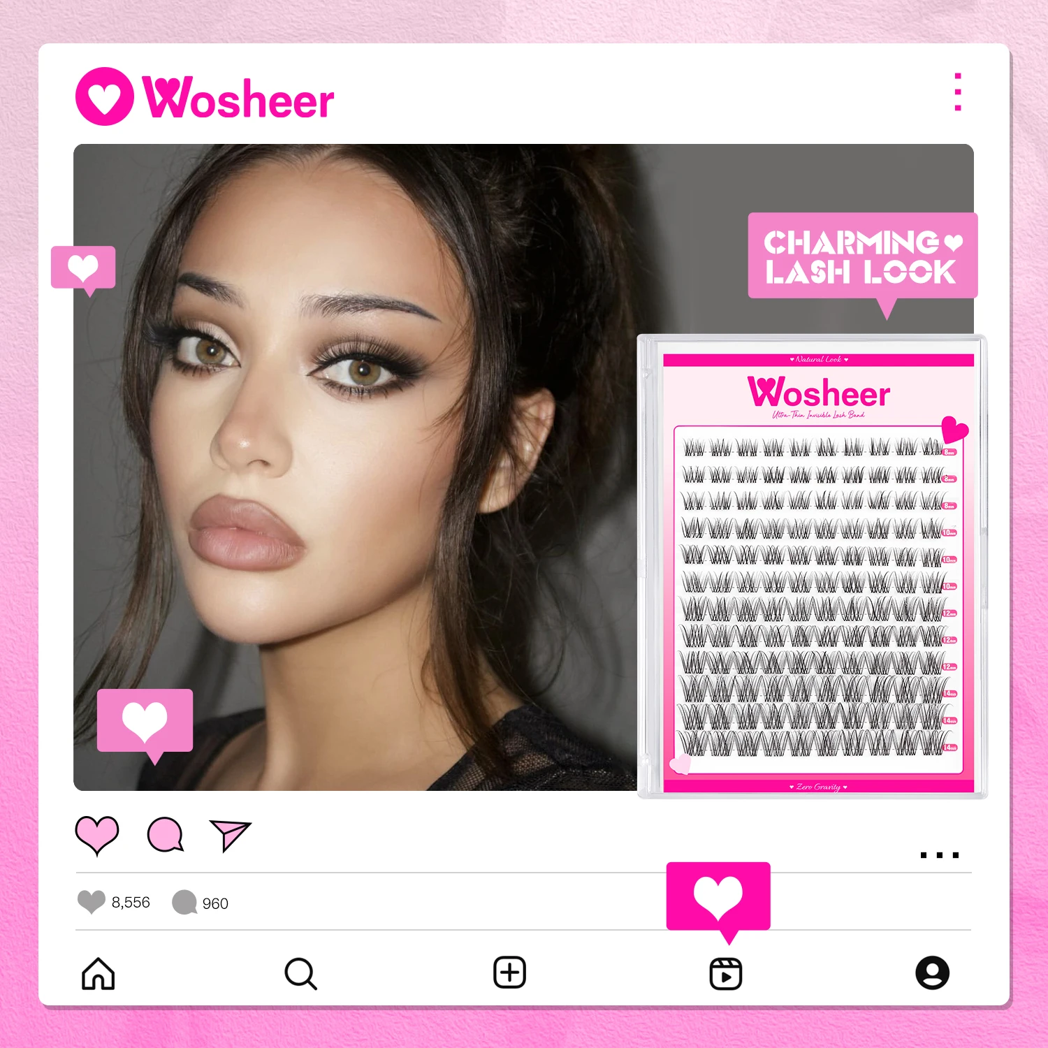 WOSHEER Lash Clusters Wispy Eyelash Clusters Lashes Natural DIY Lash Extension Short Cluster D Curl Individual Lashes Cluster