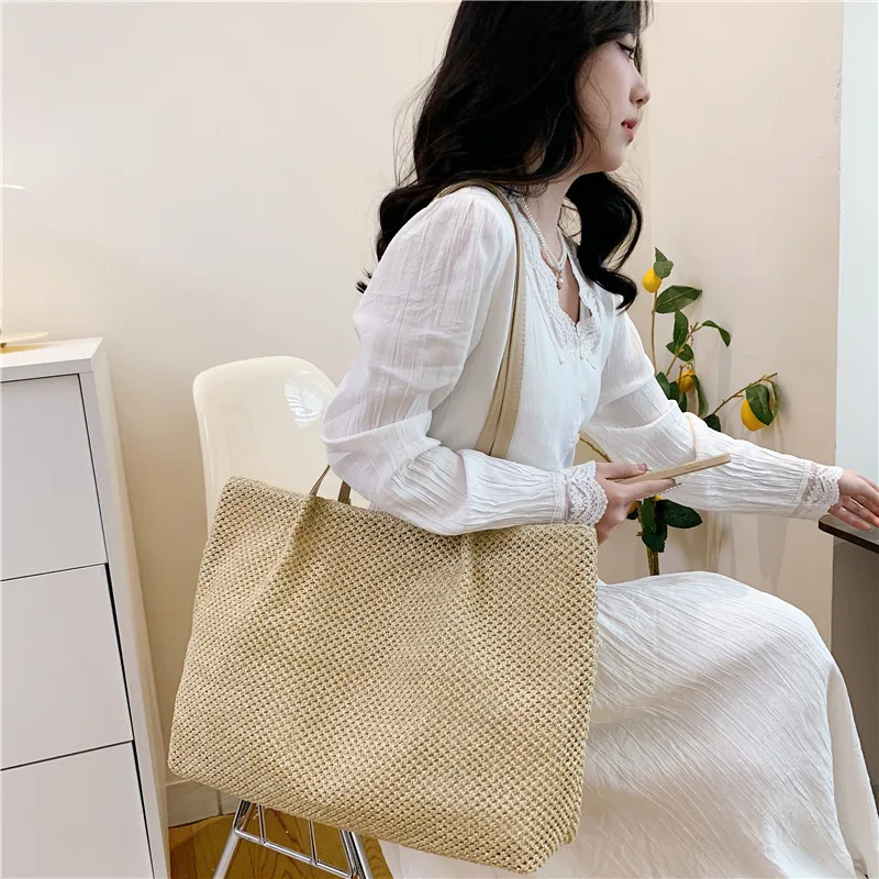 Ladies Fashion Summer Straw Crossbody Bag Women Beach Holiday Shopping Woven Shoulder Handbag Messenger Purses For Women Bags