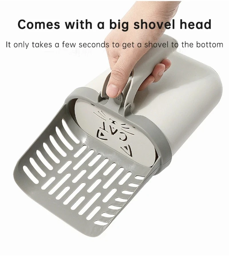 Cat Litter Box With Detachable Shovel And Auto Baffle Set_voghion.com