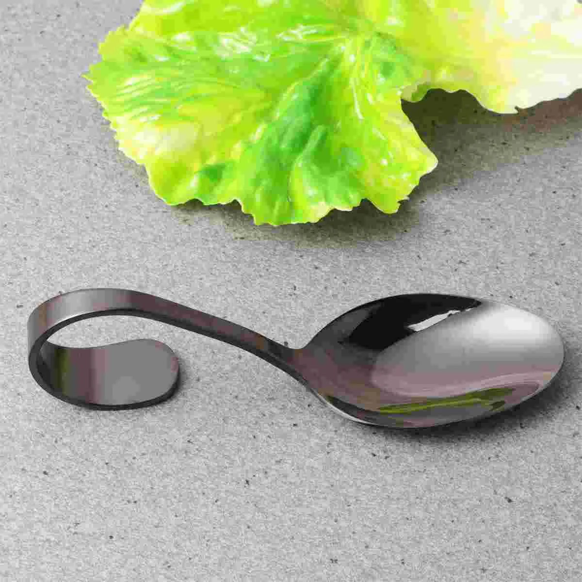 Stainless Steel Spoon Curved Handle Spoon et Serving Dessert Tableware Kitchen Dining Bar Sugar