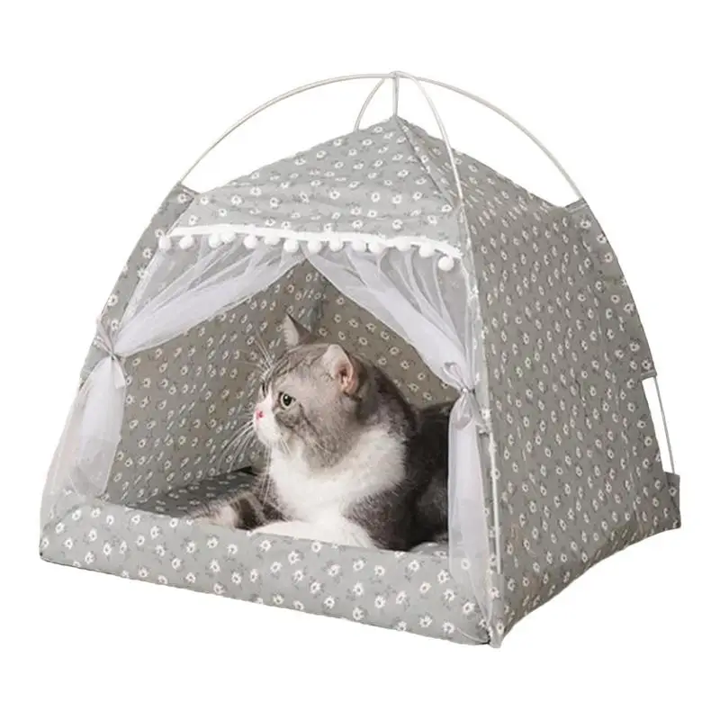 Cat Cage Portable Folding Pet Tent House Playpen Puppy Kennel Easy Operation Fence With Screen Door