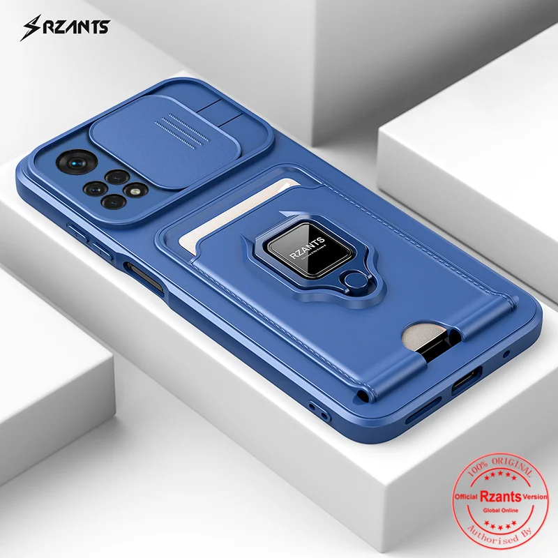 Rzants Per Redmi Note 11 Pro + Note 11S Plus Global Camera Lens Protect Phone Case[Bison] Push-Pull Card Holder Ring Case Cover